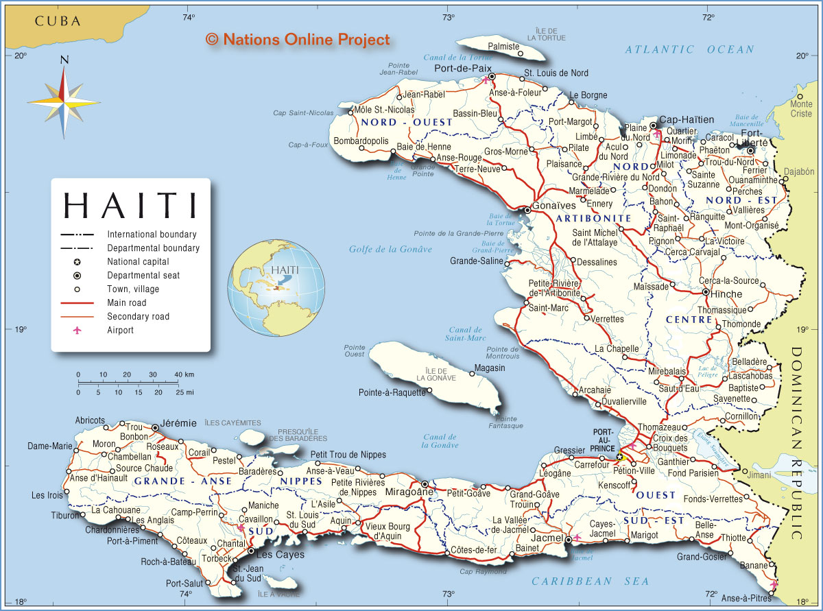Haiti Map With Cities Political Map of Haiti   Nations Online Project