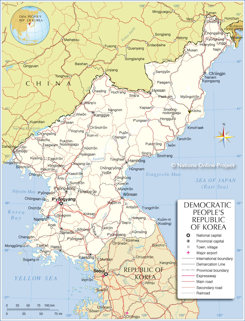 Political Map of North Korea - Nations Online Project