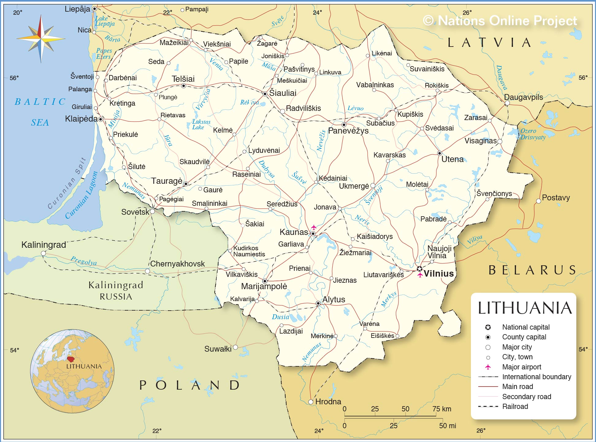 Lithuania On The Map Of Europe - Amanda Marigold