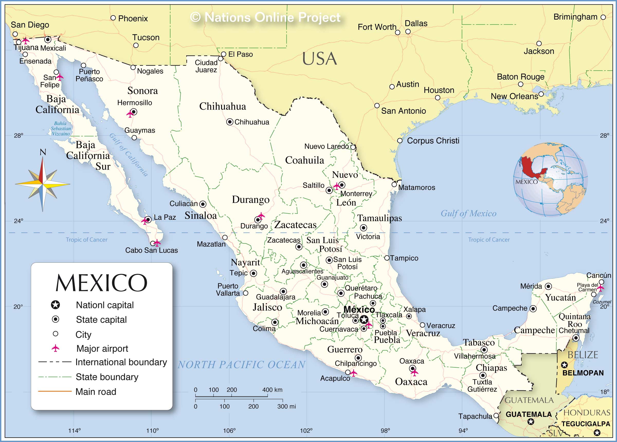 Administrative Map of Mexico