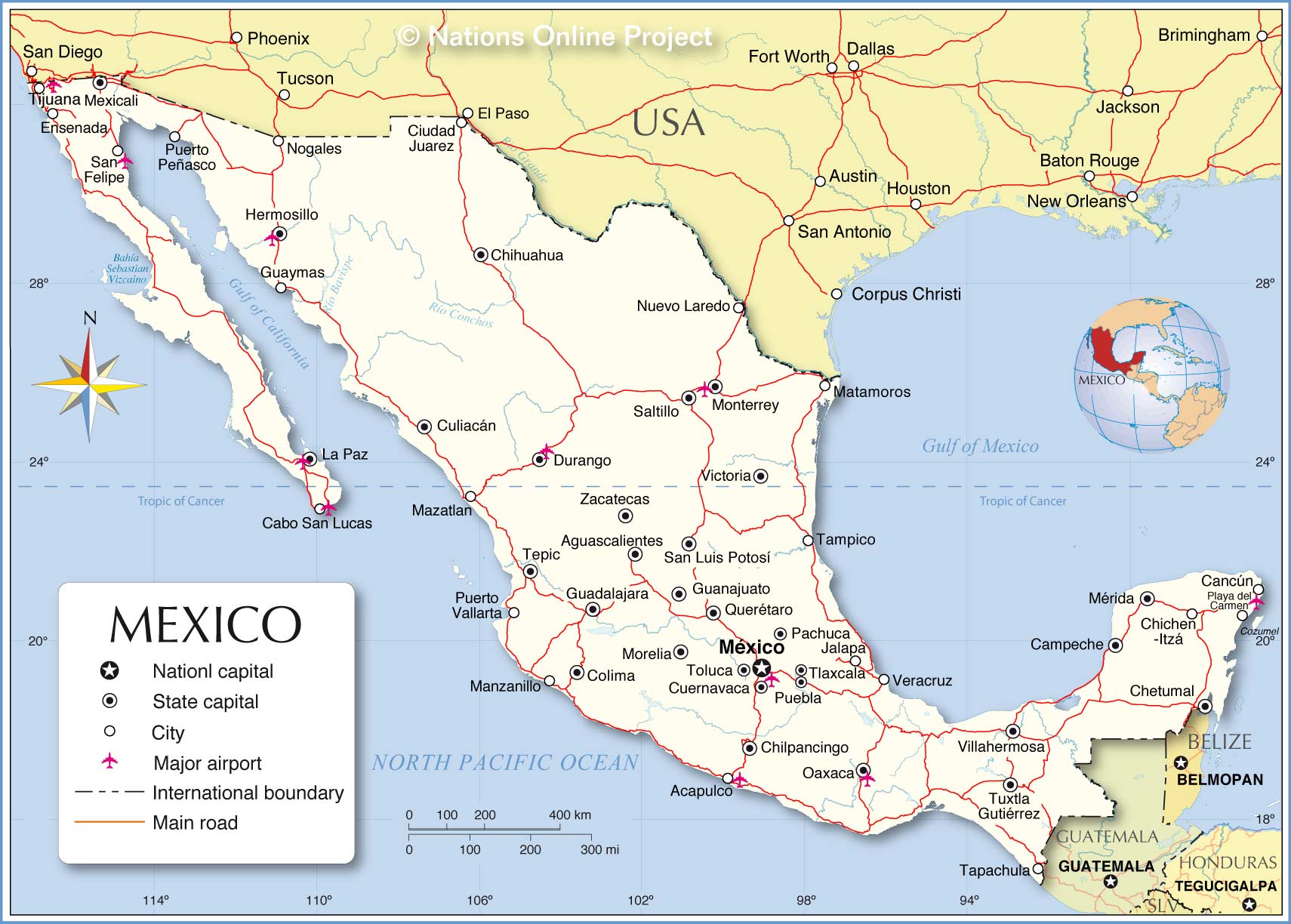 mexico on the map Political Map Of Mexico Nations Online Project mexico on the map