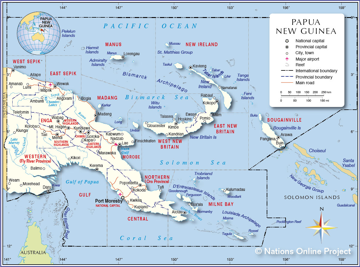 papua new guinea map Political Map Of Papua New Guinea Nations Online Project