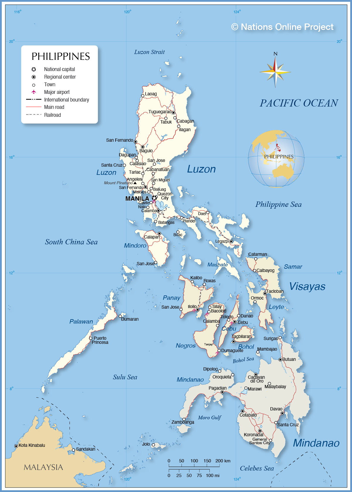 major cities in philippines map Political Map Of The Philippines Nations Online Project major cities in philippines map