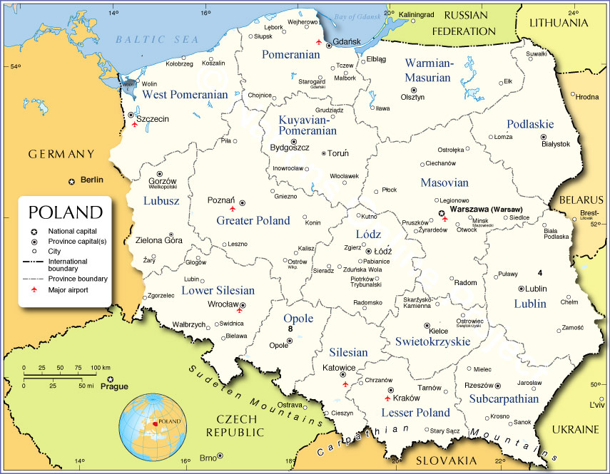 Poland Administrative Map 