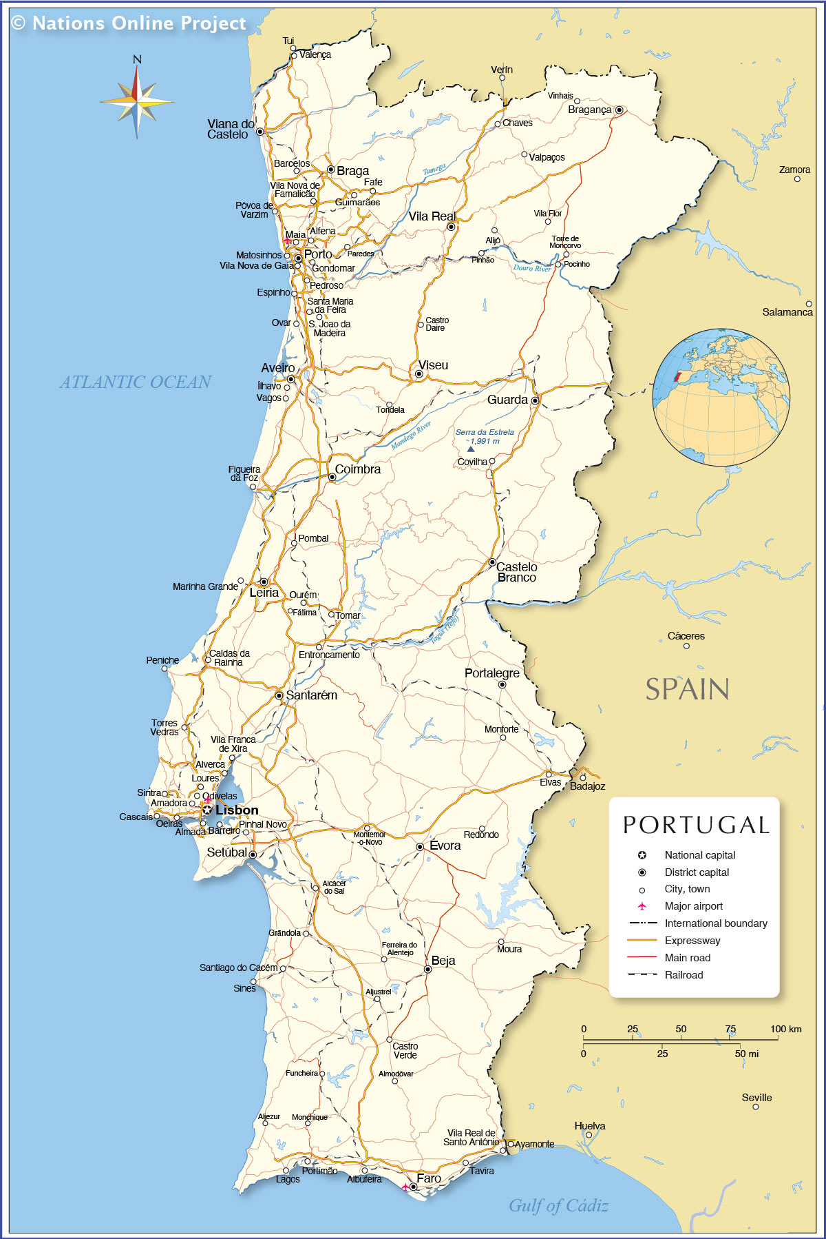 Political Map of Portugal - Nations Online Project