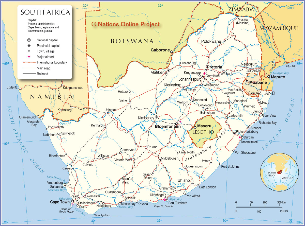 political map of south africa Political Map Of South Africa Nations Online Project political map of south africa