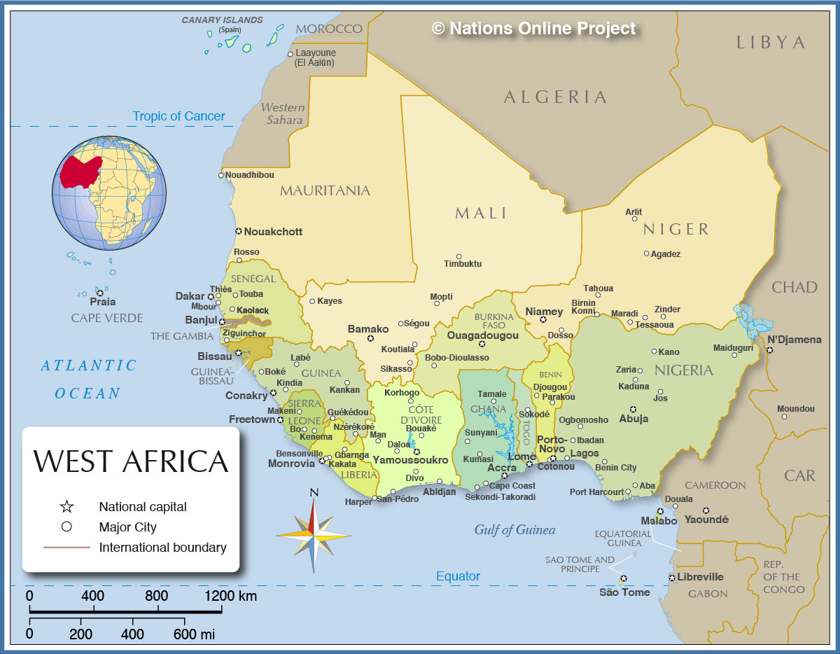political map of west africa Political Map Of West Africa Nations Online Project political map of west africa